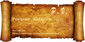 Portner Valéria névjegykártya